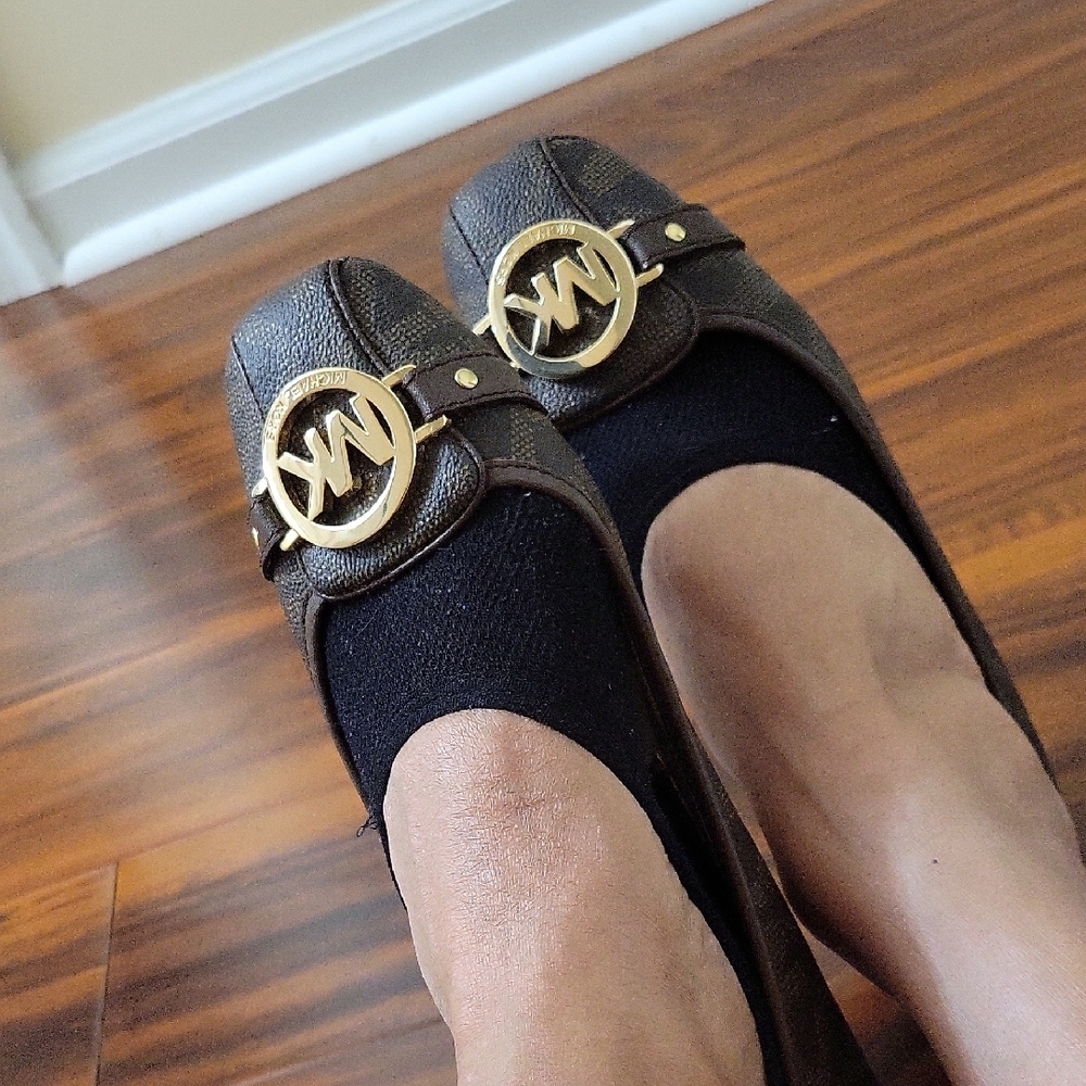Michael Kors Dark Brown Loafers with Gold Accents - Picture 3 of 10